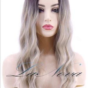 Platinum Blonde  16in Ombre Wig
